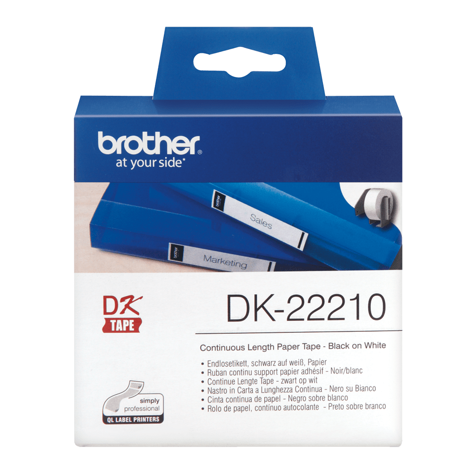 brother Endlospapierrolle für Etikettendrucker DK22210 weiß, 29,0 mm, 1 x 1 Etiketten