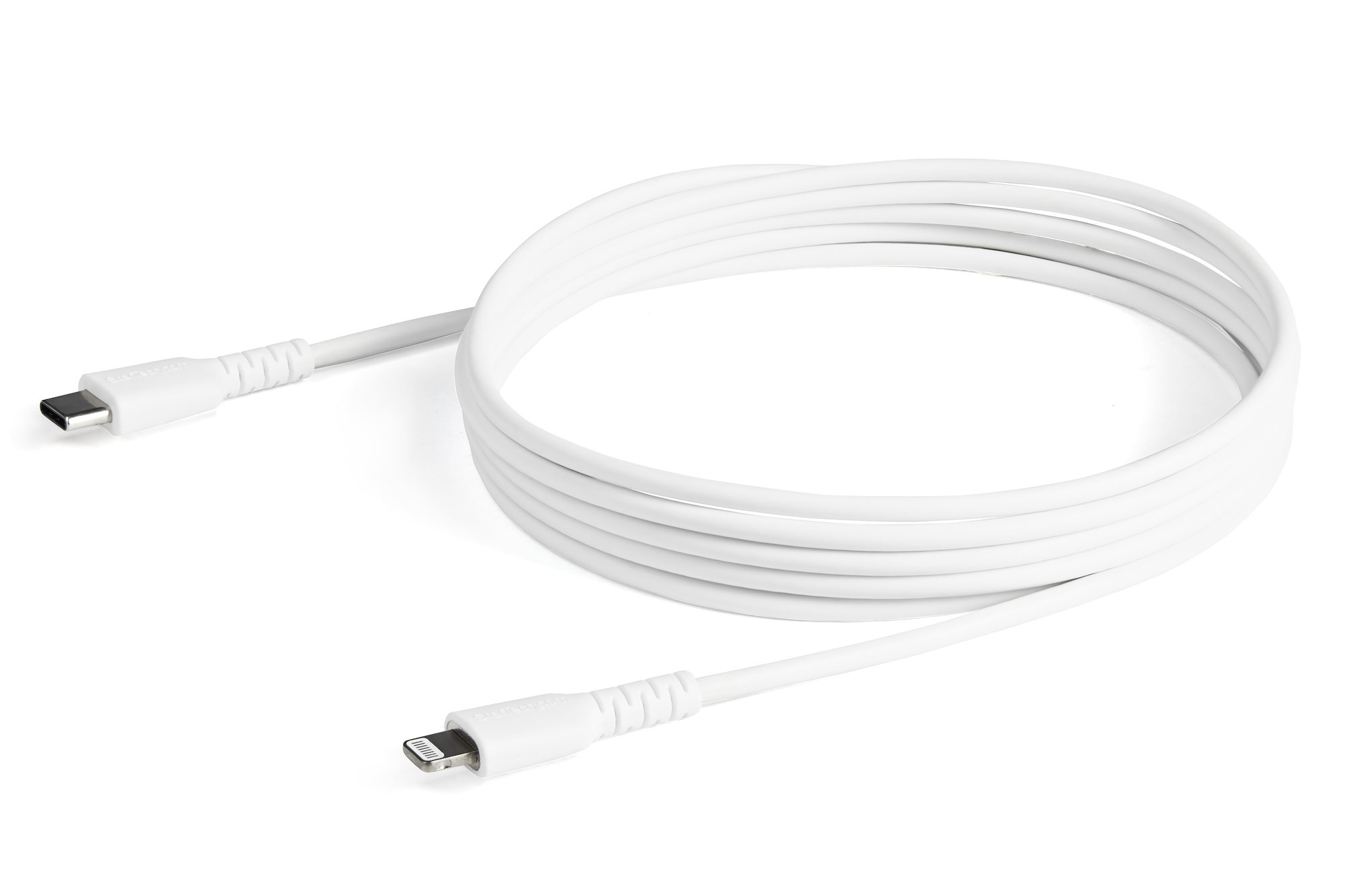 STARTECHCOM USBC auf LightningKabel 2m Apple Mfi zertifiziert iPhone Ladekabel Aramidfaser weiss RUSBCLTMM2MW