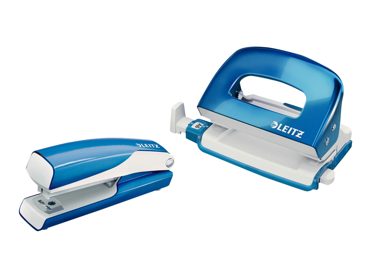 LEITZ Locher und Heftgeraete Set NeXXt WOW blau-metallic LEITZ Locher und Heftgeraete Set NeXXt WOW blau-metallic