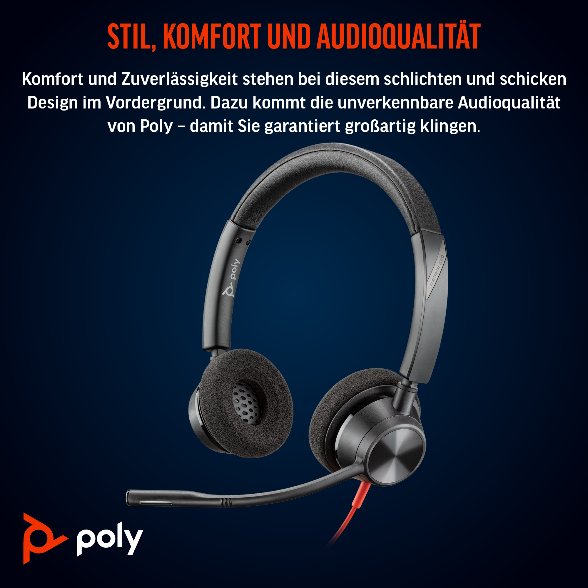 HP Poly Blackwire 3320 Stereo Microsoft Teams Certified USBC Headset USBCA Adapter 21401201