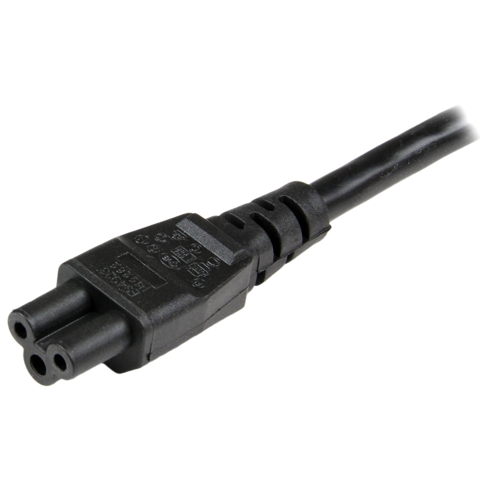 STARTECHCOM 2m 3 Prong Laptop Power Cord Schuko CEE7 to C5 Clover Leaf Power Cable Lead