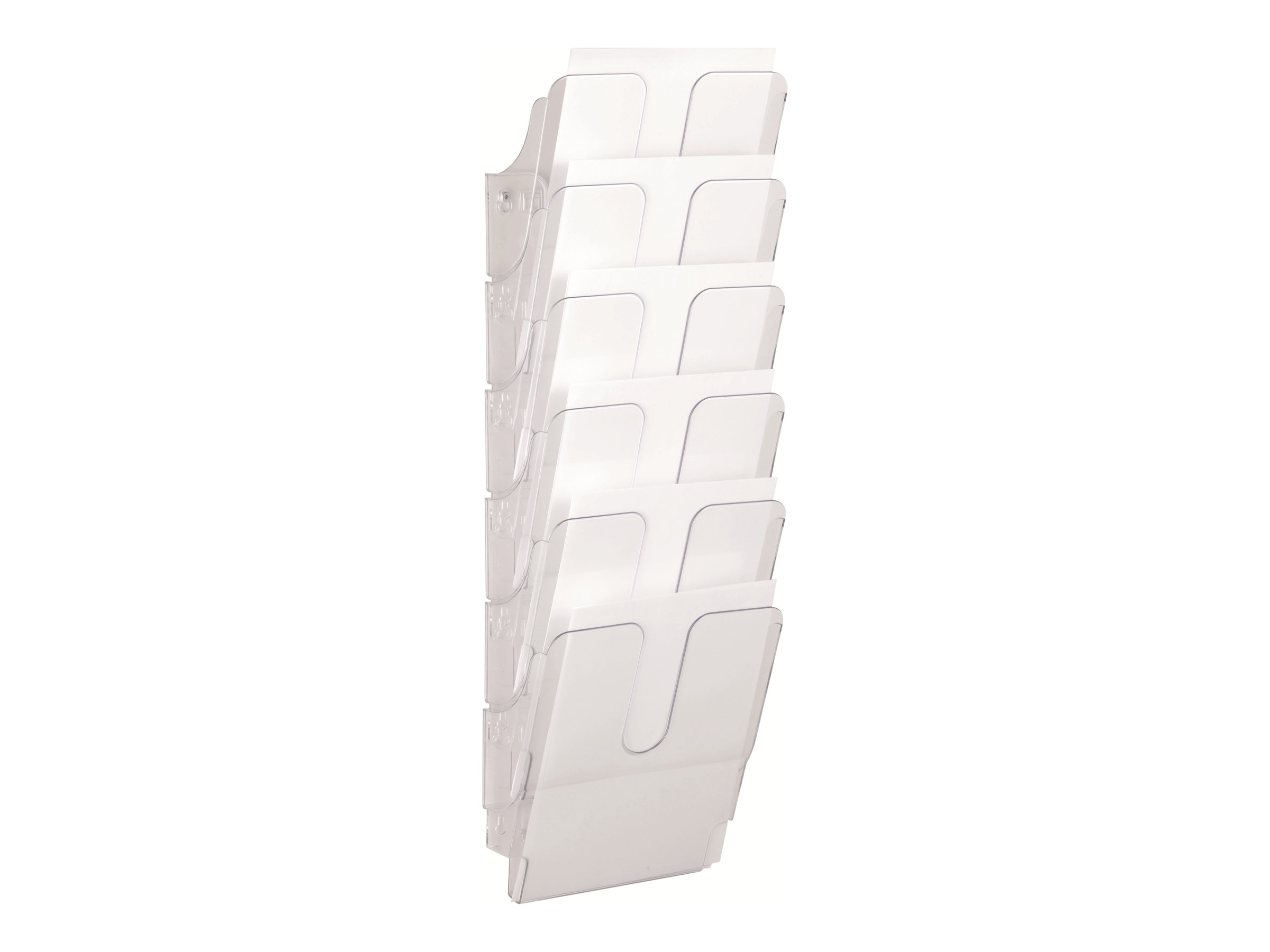 DURABLE Wandprospekthalter Flexiplus transparent DIN A4 hoch 6 Fächern 24,7 x 10,0 x 74,5 cm, 1 St