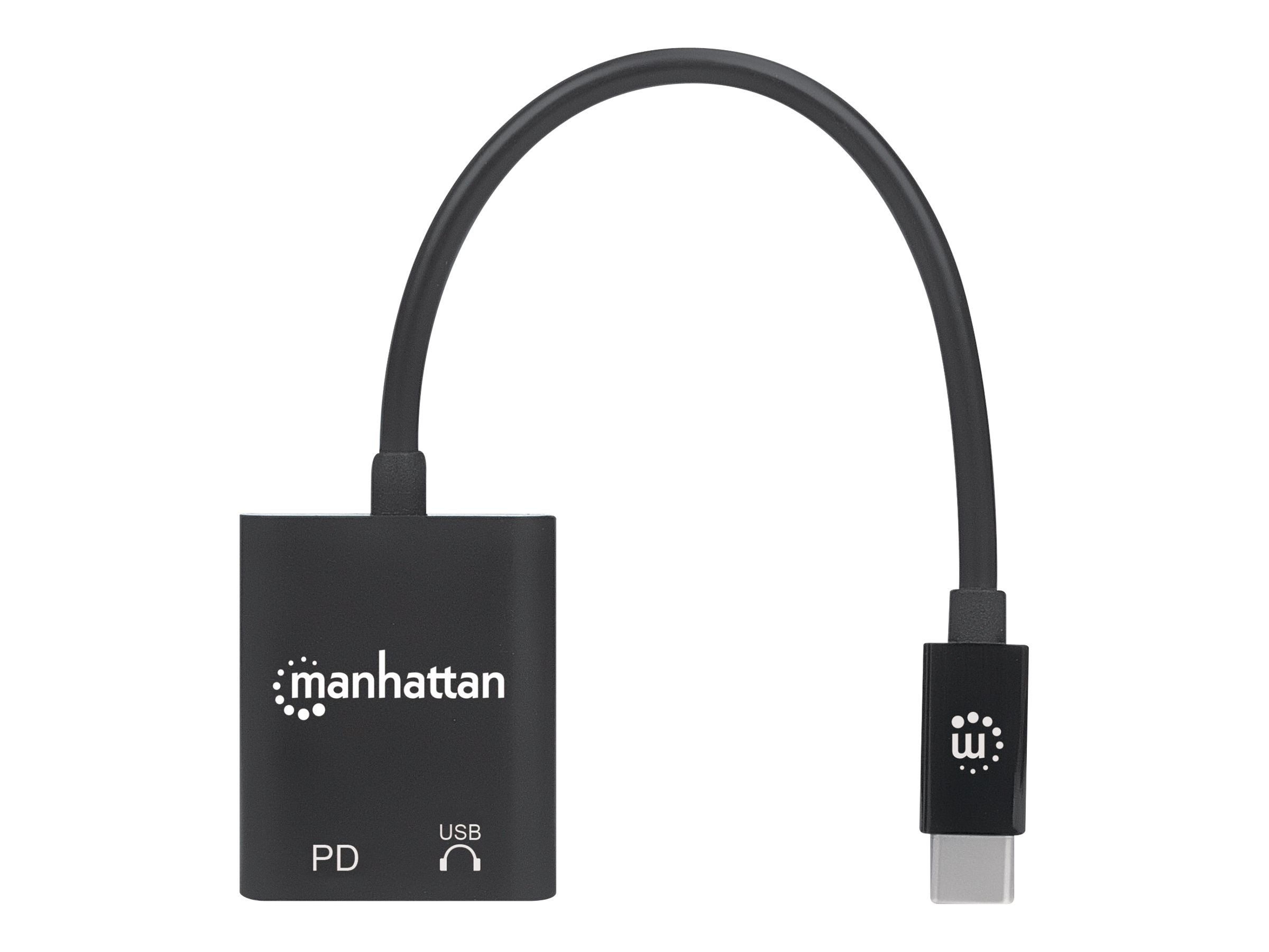 MANHATTAN USB-C Audioadapter mit Power Delivery-Ladeport USB-C Stecker auf USB-C Audioport und USB-C Power Delivery Port schwarz MANHATTAN USB-C Audioadapter mit Power Delivery-Ladeport USB-C Stecker auf USB-C Audioport und USB-C Power Delivery Port schwarz