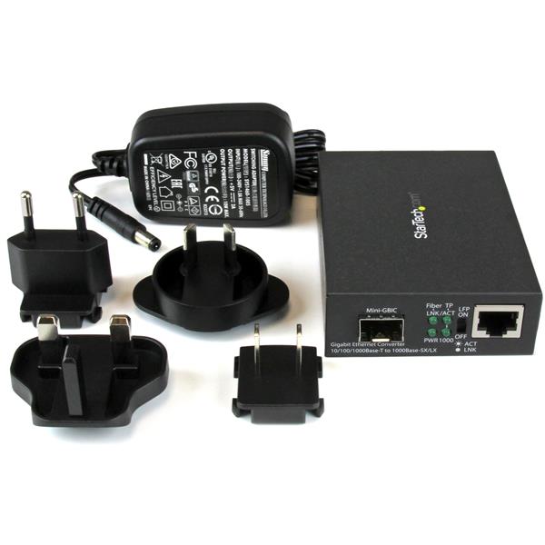 STARTECHCOM Unmanaged Gigabit Fiber Media Converter Open SFP low cost