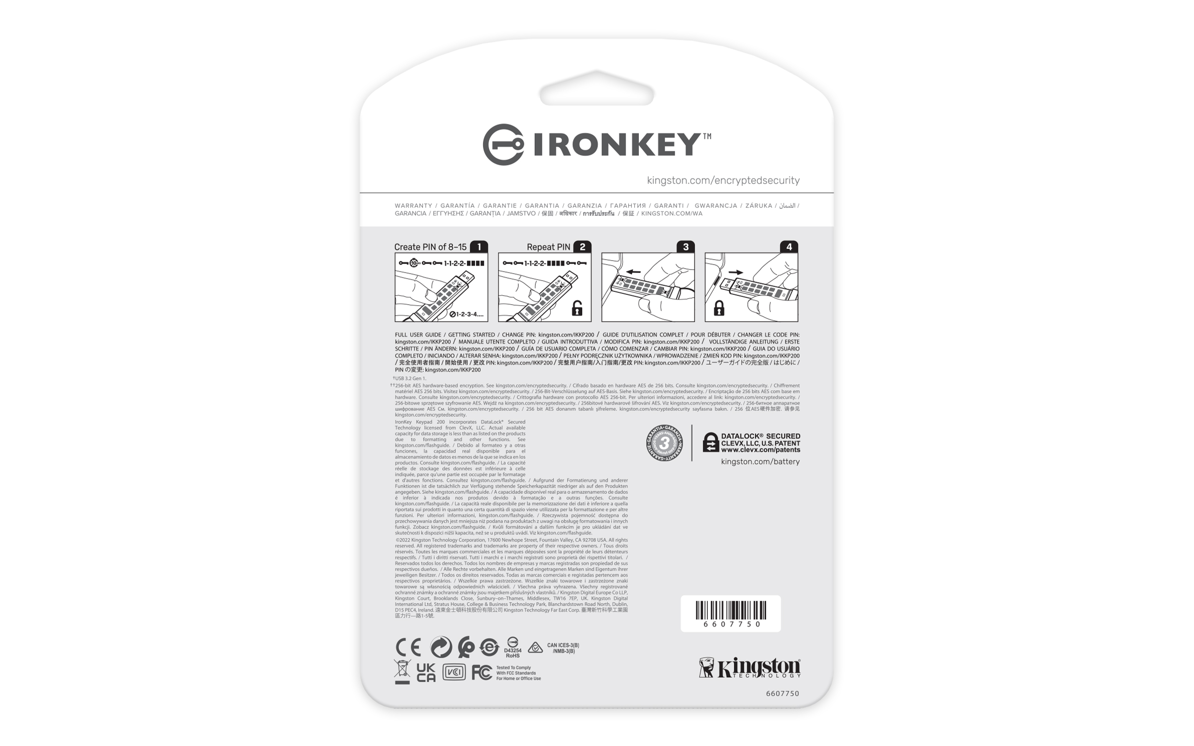 KINGSTON 64GB IronKey Keypad 200 FIPS 1403 Lvl 3 Pending AES256 Encrypted