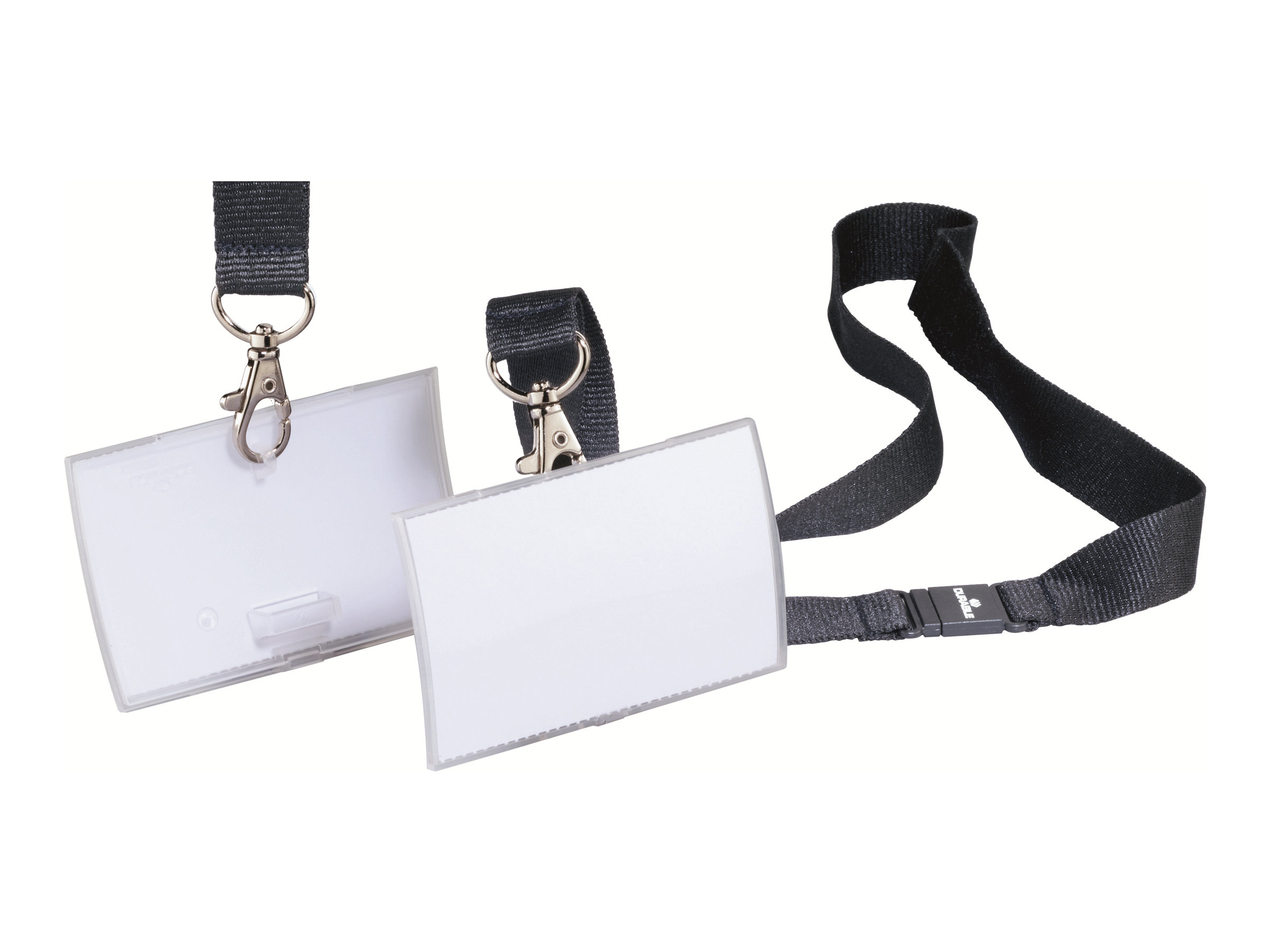 10 DURABLE Click Fold Namensschilder mit Textilband 9,0 x 5,4 cm 10 DURABLE Click Fold Namensschilder mit Textilband 9,0 x 5,4 cm