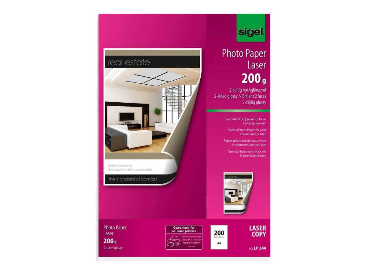SIGEL Fotopapier LP344 DIN A4 glaenzend 200 g/qm 200 Blatt SIGEL Fotopapier LP344 DIN A4 glaenzend 200 g/qm 200 Blatt