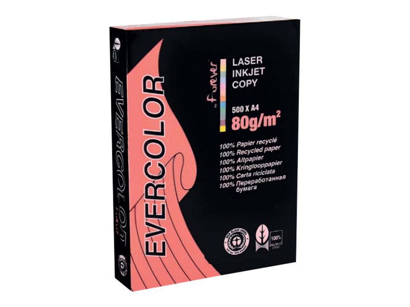 Clairefontaine Recyclingpapier Evercolor himbeerrot DIN A4 80 gqm 500 Blatt