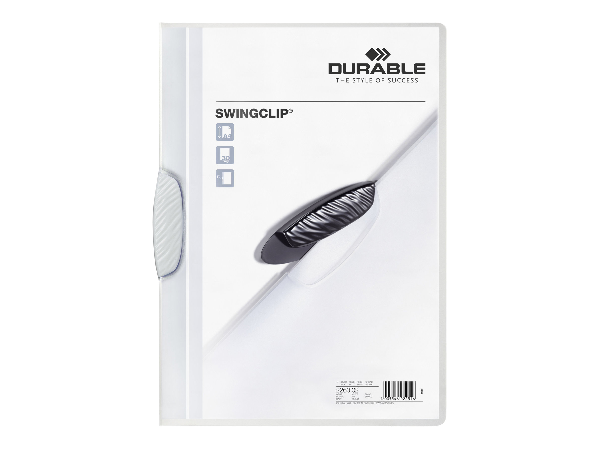 DURABLE Klemmhefter SWINGCLIP weiss, 25 St