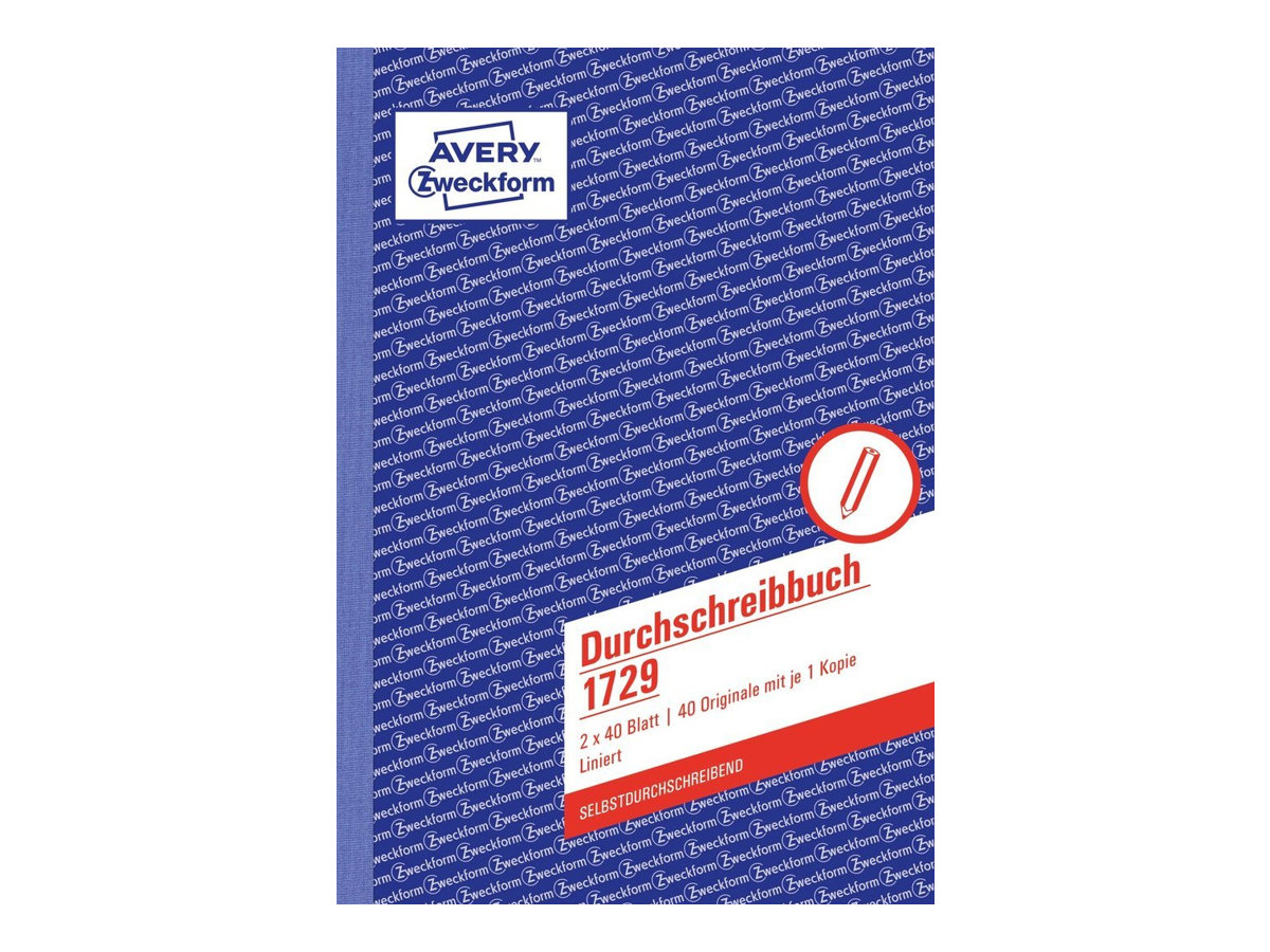 AVERY Zweckform Durchschreibebuch Formularbuch 1729 AVERY Zweckform Durchschreibebuch Formularbuch 1729