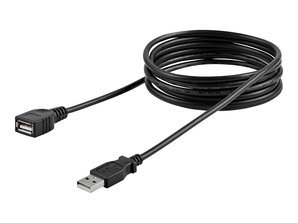 STARTECH.COM 6 ft Black USB 2.0 Extension Cable A to A - M/F