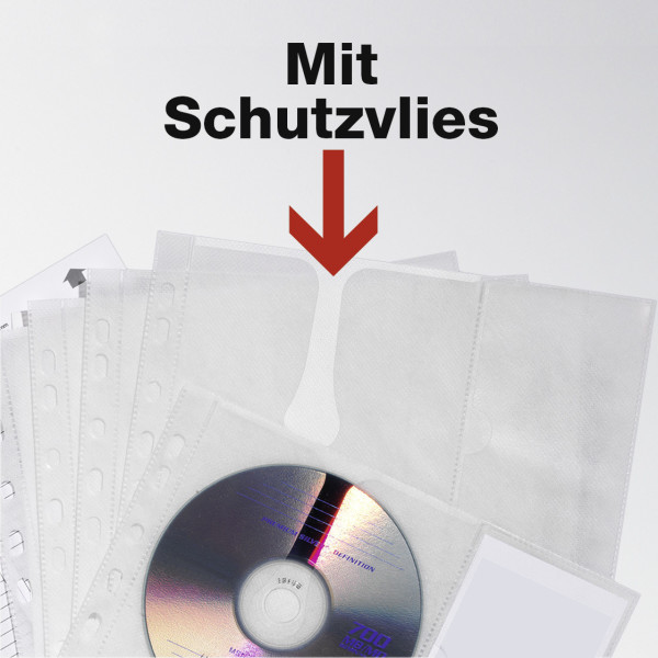 DURABLE 4erCD/DVD-HÃ¼lle A4 mit Schutzvlies 5er Btl. transp