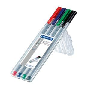 STAEDTLER triplus® 334 Fineliner farbsortiert 0,3 mm, 4 St. STAEDTLER triplus® 334 Fineliner farbsortiert 0,3 mm, 4 St.