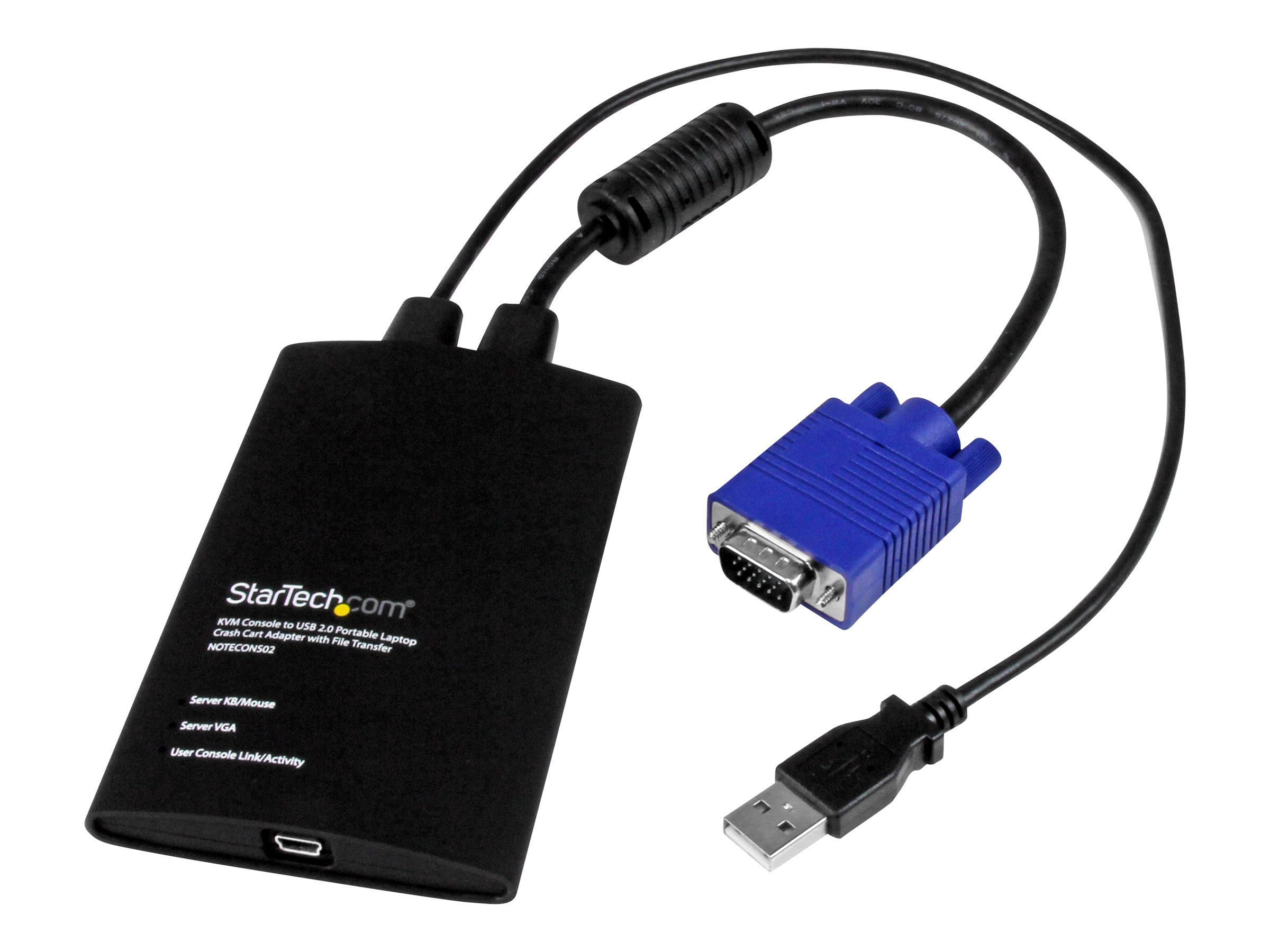 STARTECHCOM KVM Console to Laptop USB 20 Portable Crash Cart Adapter with File Transfer Video Capture Portable KVM Console