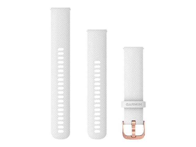 Ersatzarmband 20mm Silikon Weiß/Gold Schnalle Ersatzarmband 20mm Silikon Weiß/Gold Schnalle