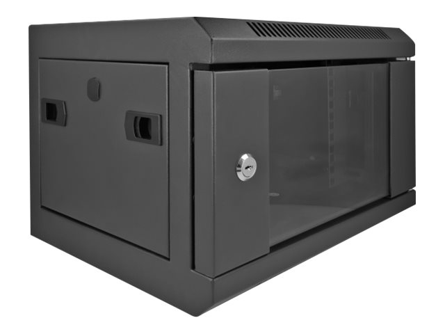 10 Netzwerkschrank mit Glastuer 4 HE schwarz