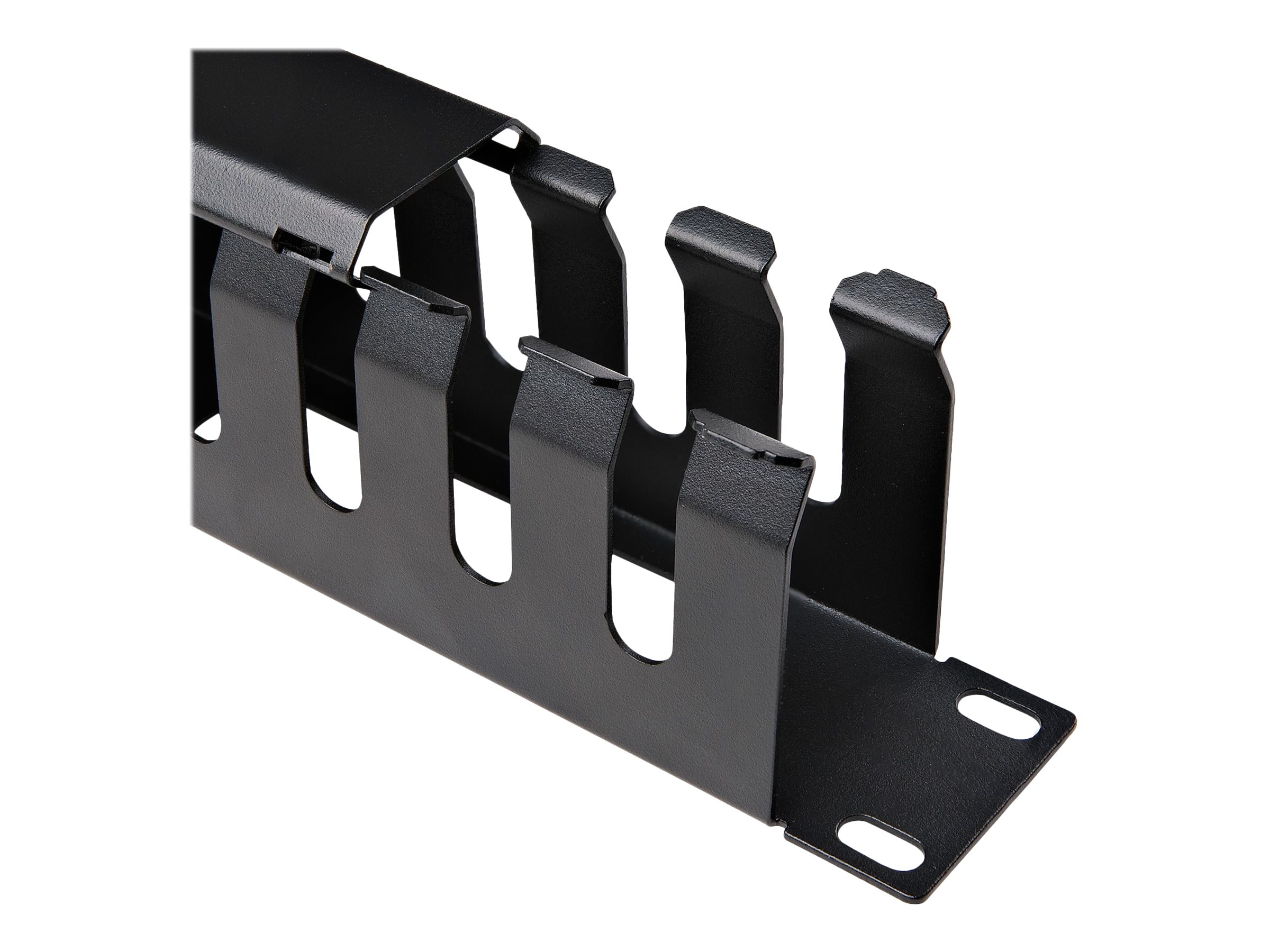 STARTECH.COM 1 HE 19 Zoll Rangierpanel / Kabelordner Kabelmanagement mit Abdeckung - Server Finger Kabelkanal