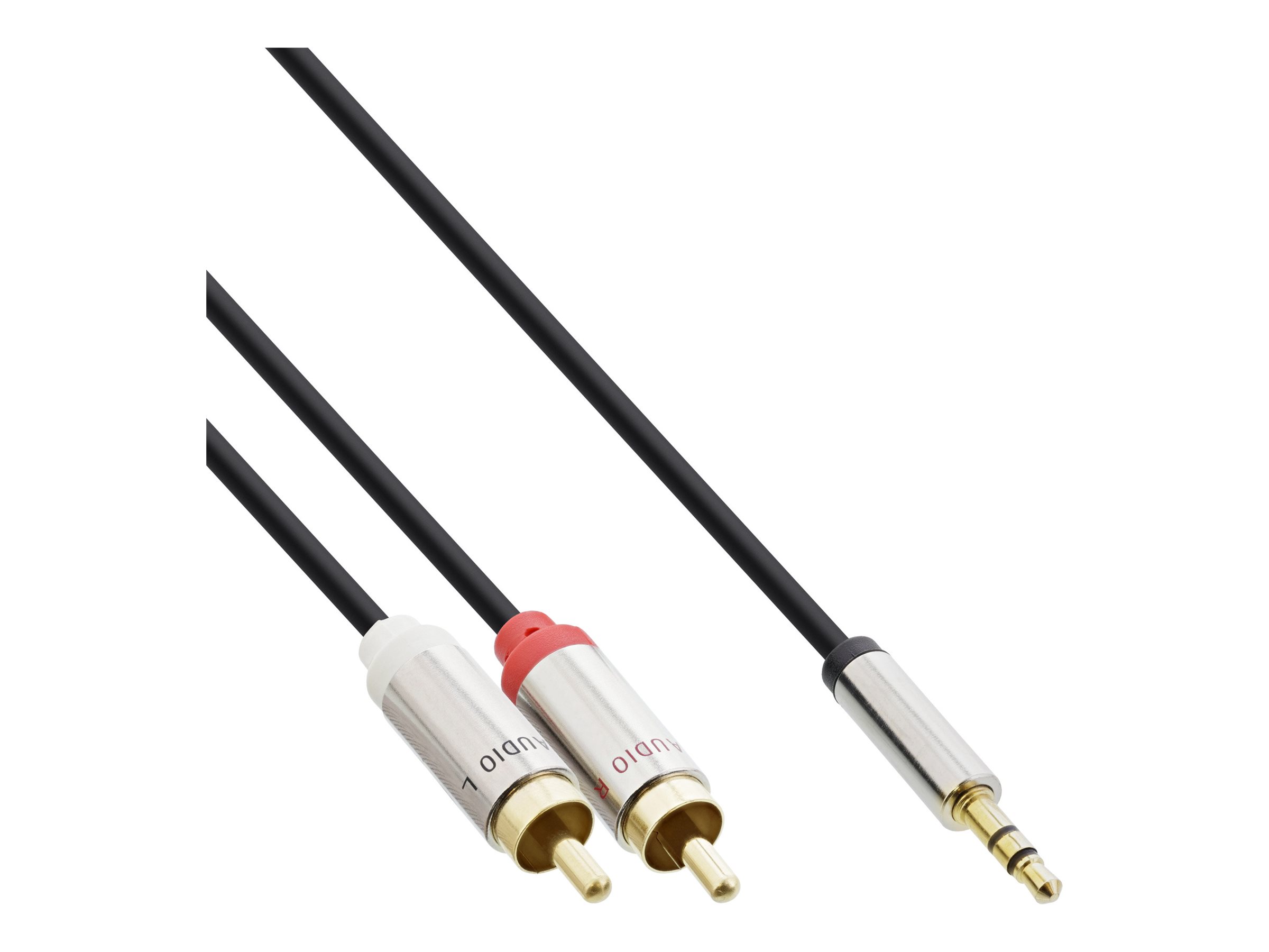 INLINE Slim Audio Cinch Klinke Kabel 3.5mm Stecker an 2x Cinch Stecker 3m