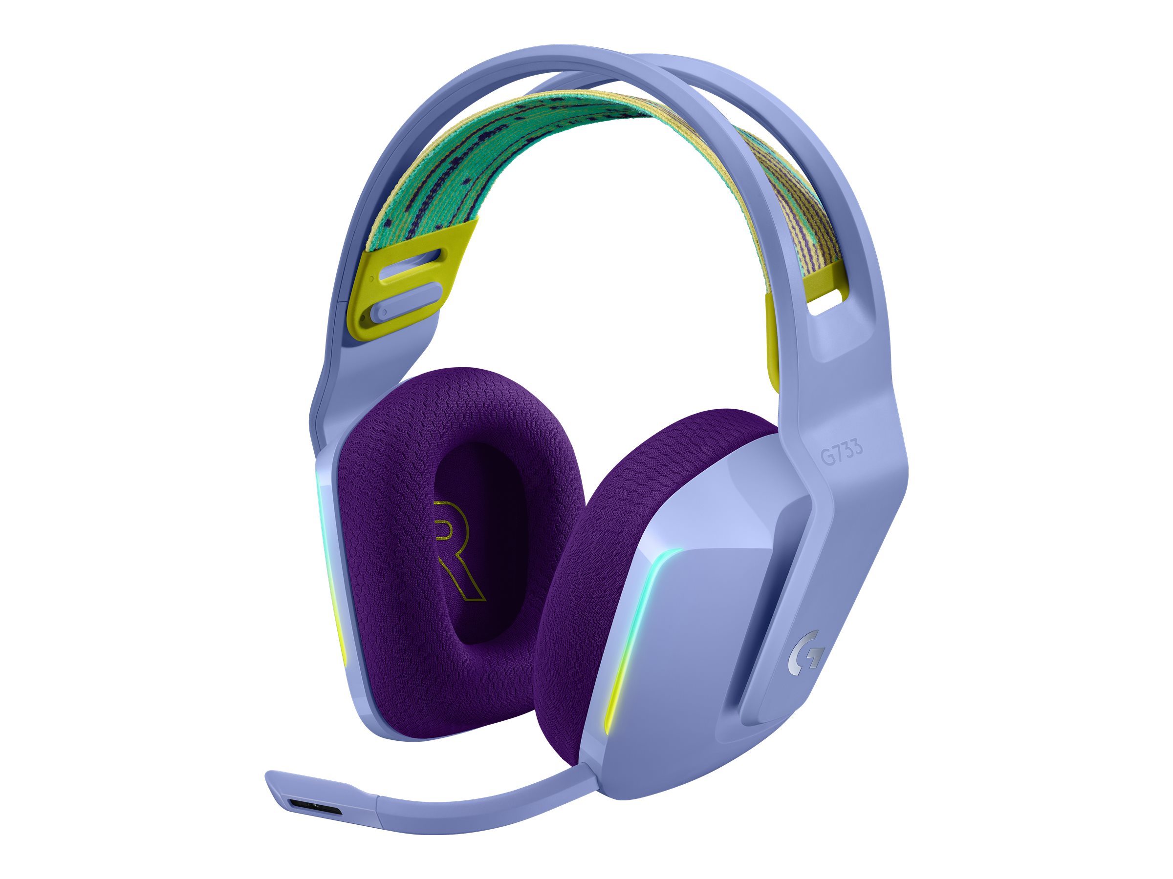 LOGITECH G G733 LIGHTSPEED Wireless RGB Gaming Headset Headset full size 2.4 GHz wireless lilac LOGITECH G G733 LIGHTSPEED Wireless RGB Gaming Headset Headset full size 2.4 GHz wireless lilac