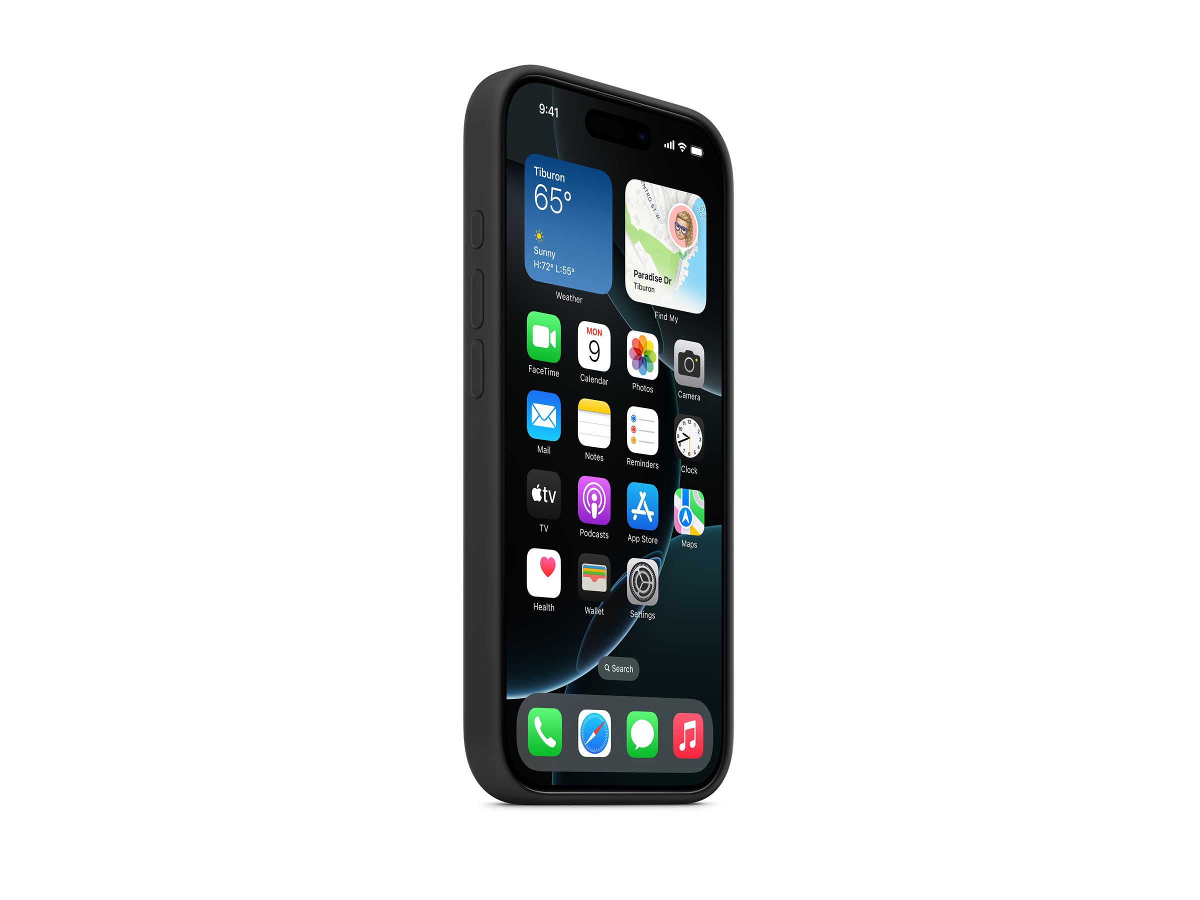 Apple Silikon Case iPhone 16 Pro mit MagSafe (schwarz)