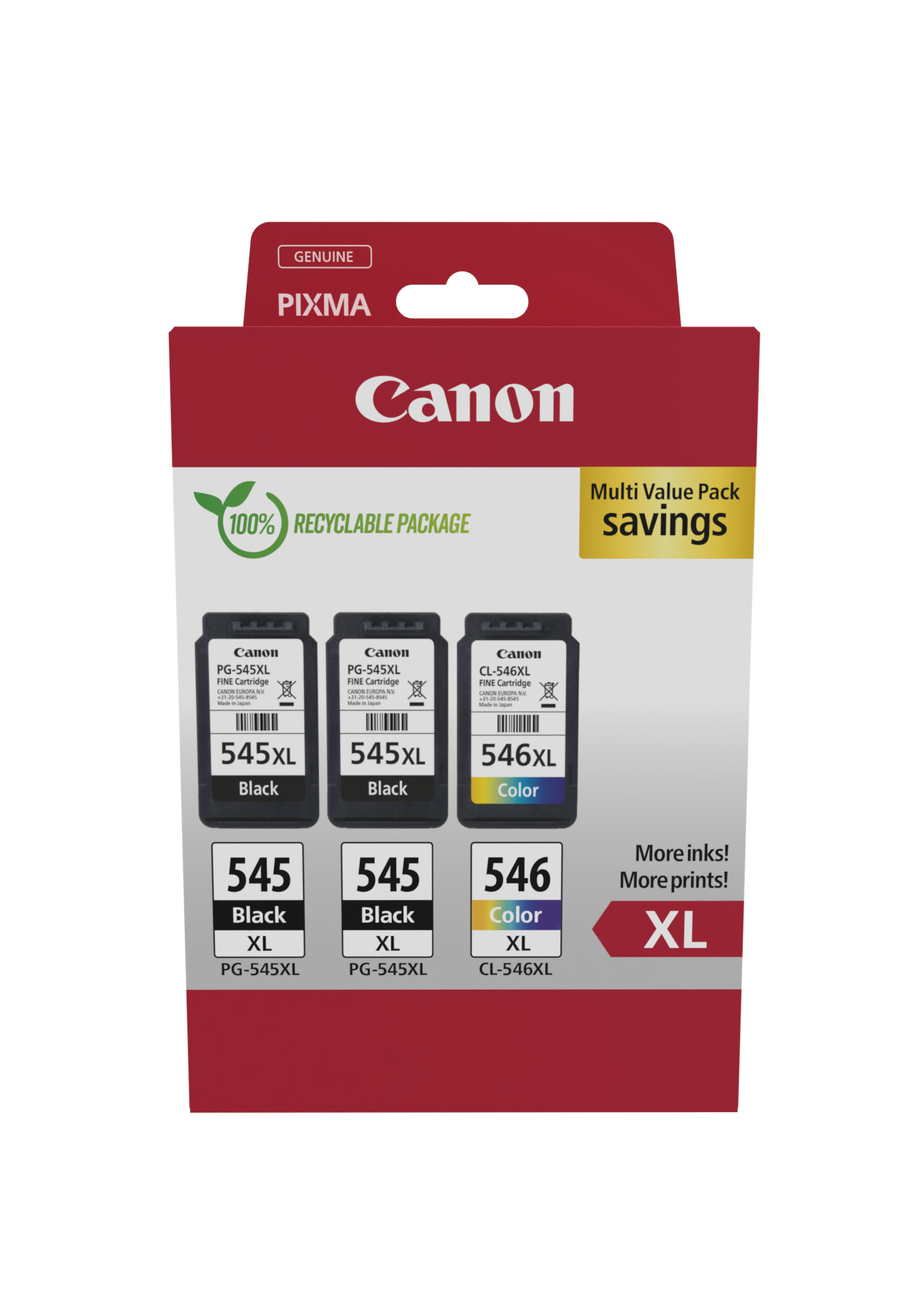 Canon PG-545XL CL-546XL Multi Pack Schwarz Farbe