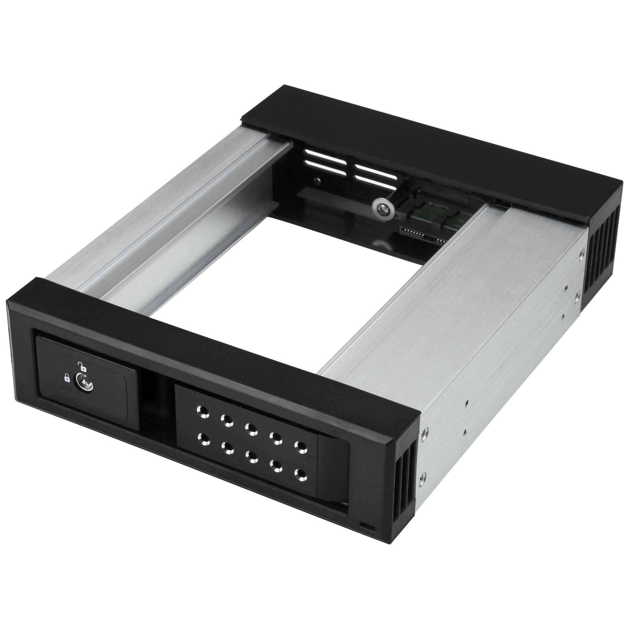 STARTECHCOM 13,34cm5,25Zoll auf 8,89cm3,25Zoll Festplatten Wechselrahmen 3,5Zoll SATASAS LaufwerkeTraegerlosSASSATA Backplane
