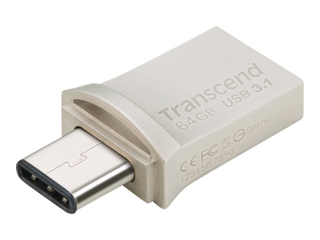 TRANSCEND JetFlash 890S 64GB Dual USB 3.1 Flash Drive + Type-C TRANSCEND JetFlash 890S 64GB Dual USB 3.1 Flash Drive + Type-C