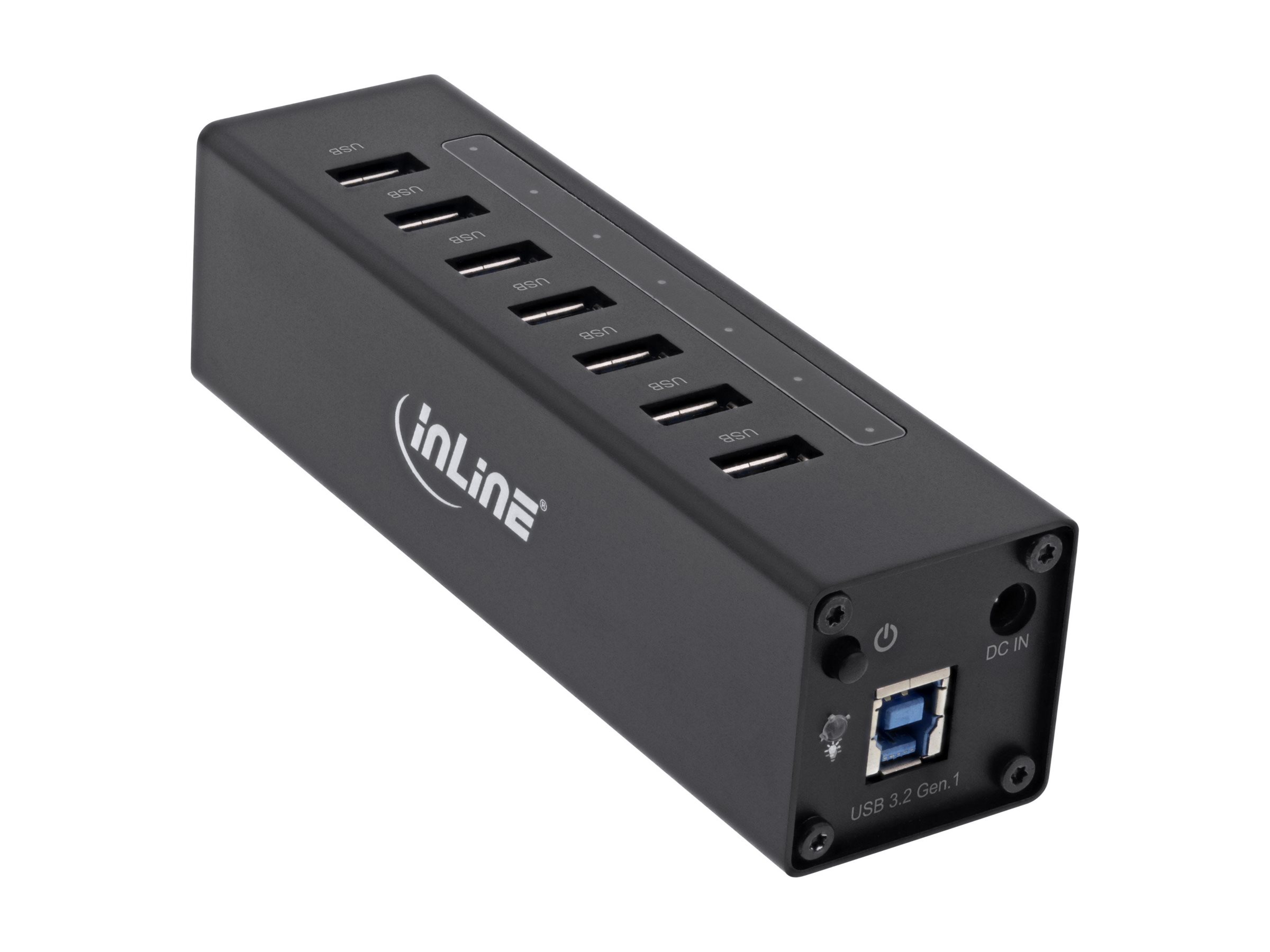 INLINE USB 3.0 Hub 7 Port Aluminiumgehäuse schwarz mit 3A Netzteil INLINE USB 3.0 Hub 7 Port Aluminiumgehäuse schwarz mit 3A Netzteil
