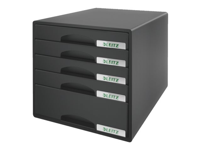 LEITZ Schubladenbox Plus  schwarz 52110095, DIN A4 mit 5 Schubladen