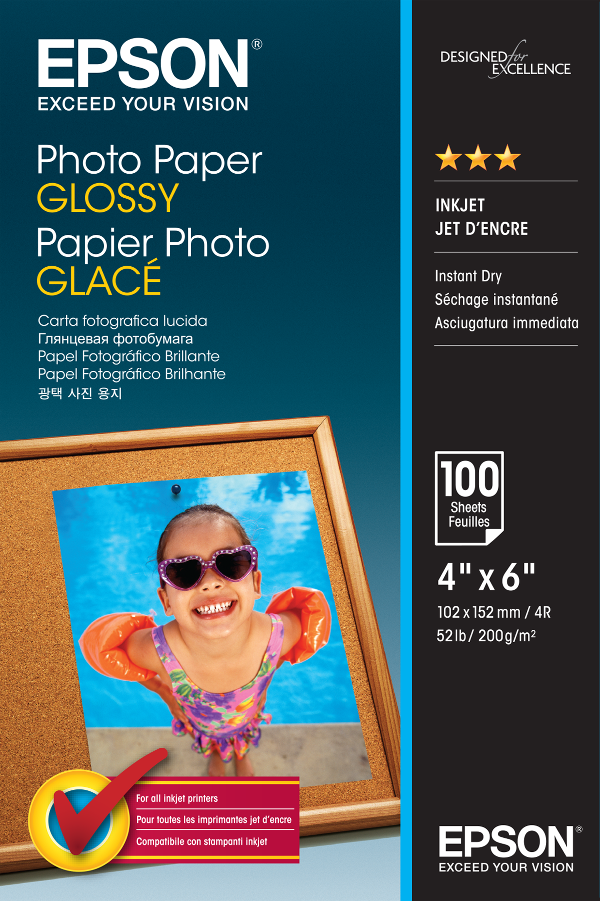 EPSON Fotopapier S042548 10,0 x 15,0 cm glaenzend 200 gqm 100 Blatt