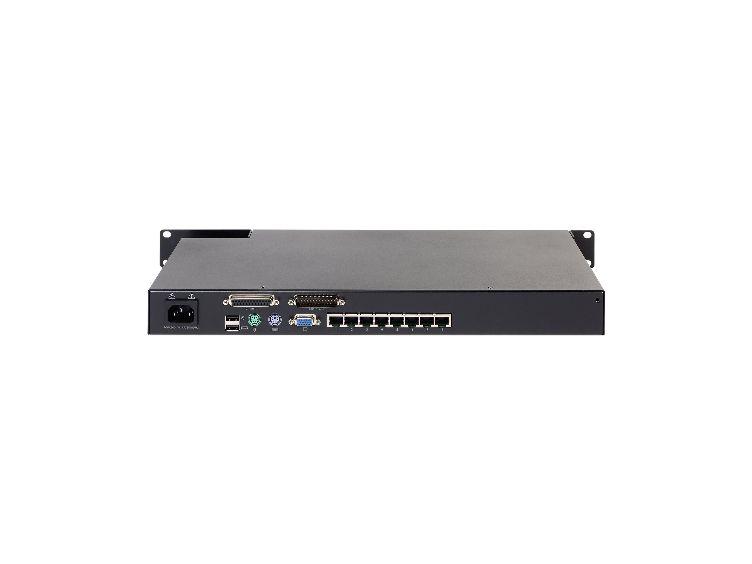 APC KVM 2G Analog KVM switch CAT5 8 x KVM ports 1 local user rackmountable TAA Compliant