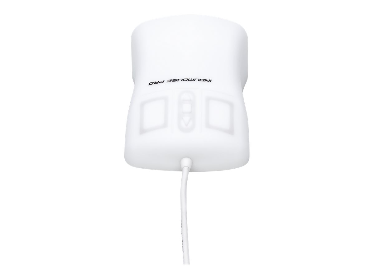 GETT InduMouse Pro Silikon Maus Scroll Laser Track-On-Glass-Funktion IP68 wasserdicht desinfizierbar laseroptisch USB Farbe: weiss