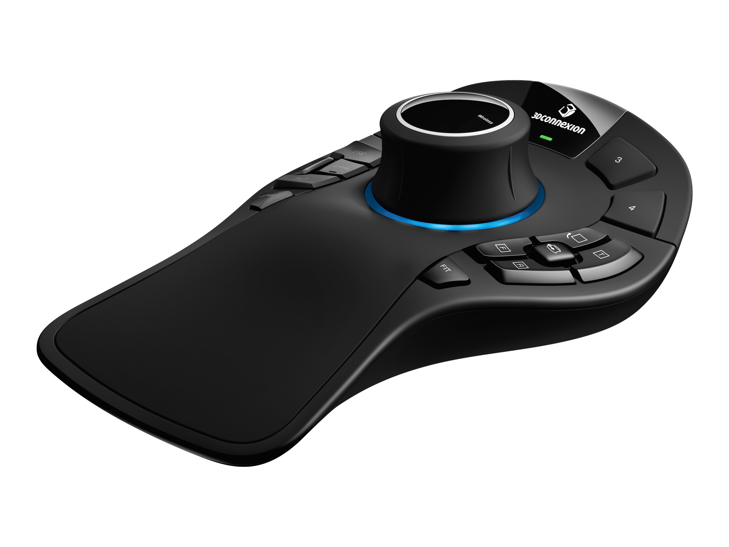 3Dconnexion SpaceMouse Pro Wireless - Bluetooth Edition - 3D-Maus - ergonomisch - 15 Tasten - kabellos - Bluetooth, 2.4 GHz, USB-C - kabelloser Empfänger (USB)