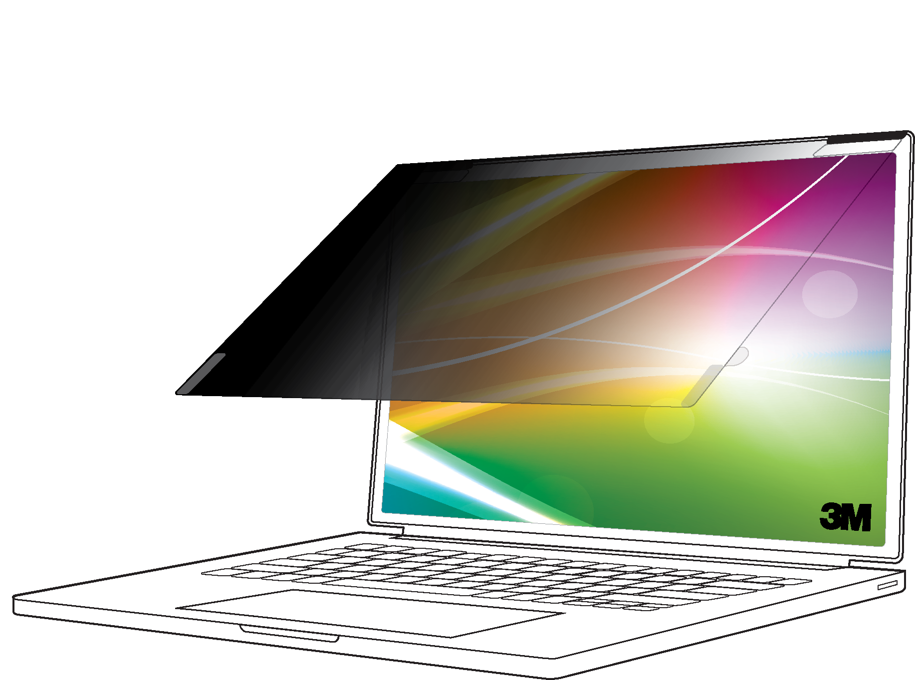 3M Bright Screen Privacy Filter for 35,56cm 14Zoll Full Screen Laptop 1610 BP140W1E