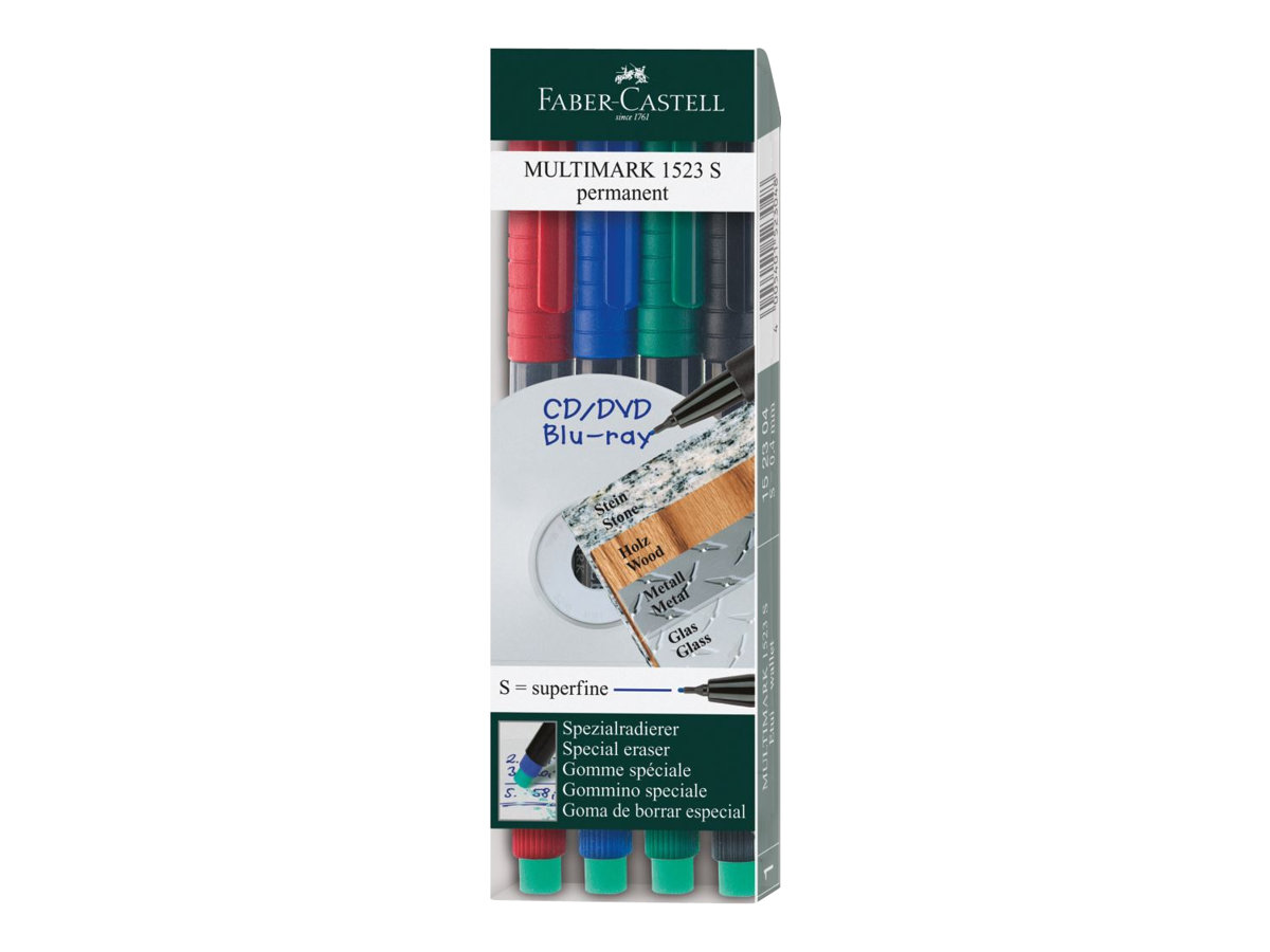 FABER-CASTELL MULTIMARK 1523 Folienstifte-Set farbsortiert permanent 4 St.