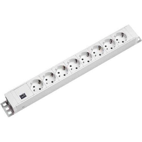 Bachmann Steckdosenleiste 19 1,5HE 8xSteckdosen weiss