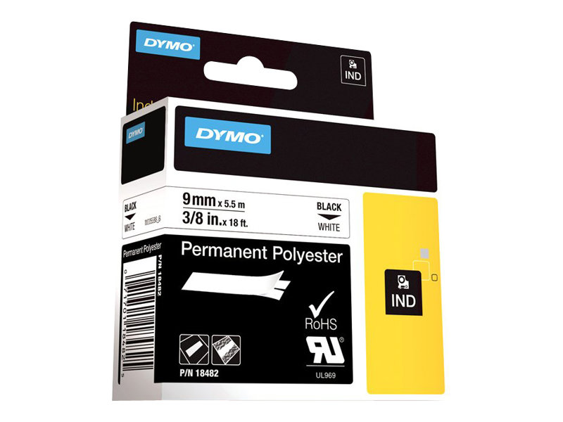 18482 DYMO IND Schriftband 9mm schwarz