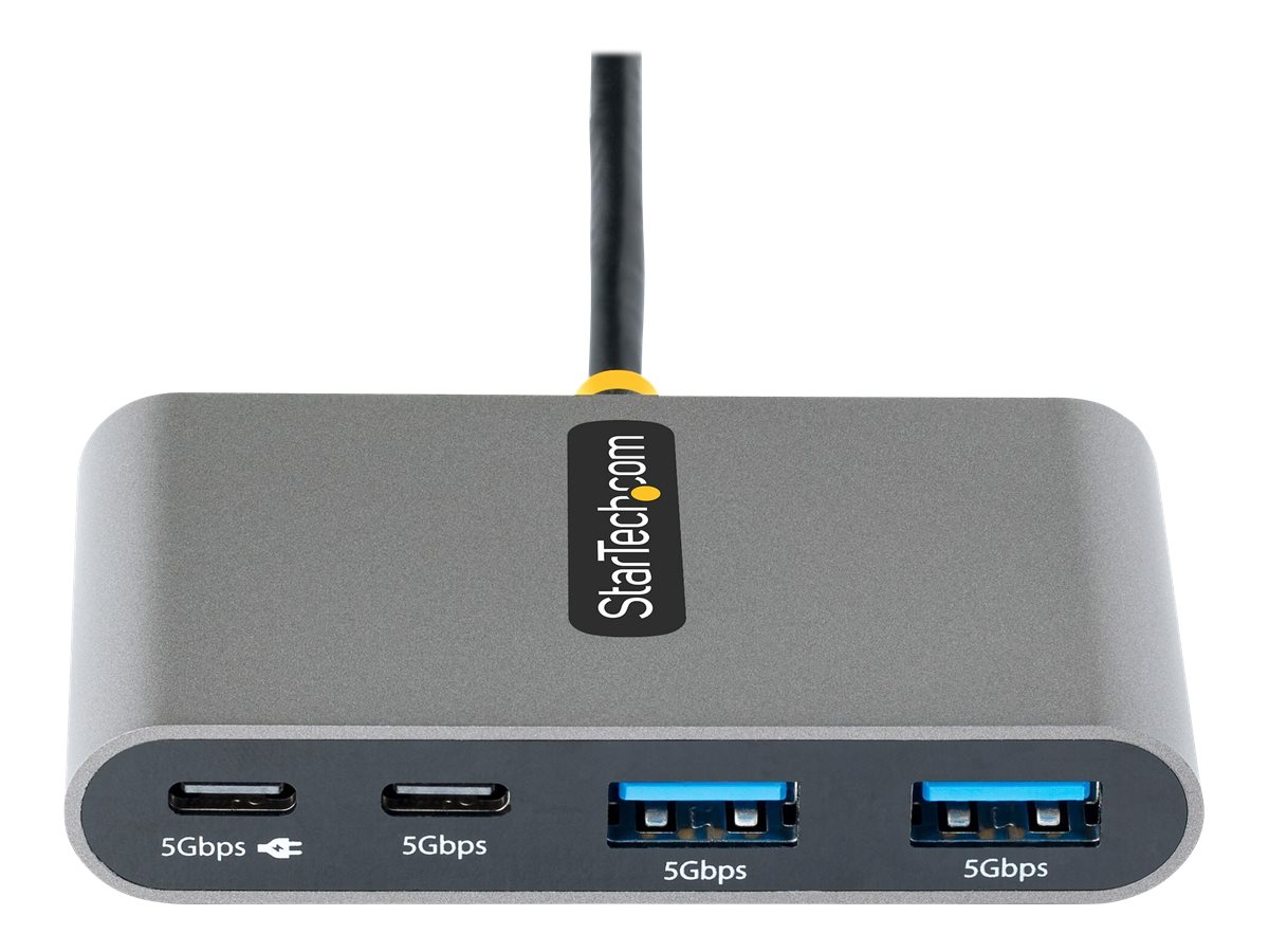 STARTECH.COM 4-Port USB-C Hub with 100W Power Delivery Pass-Through 2x USB-A + 2x USB-C 5Gbps 1ft/30cm Long Cable Portable USB 3.0