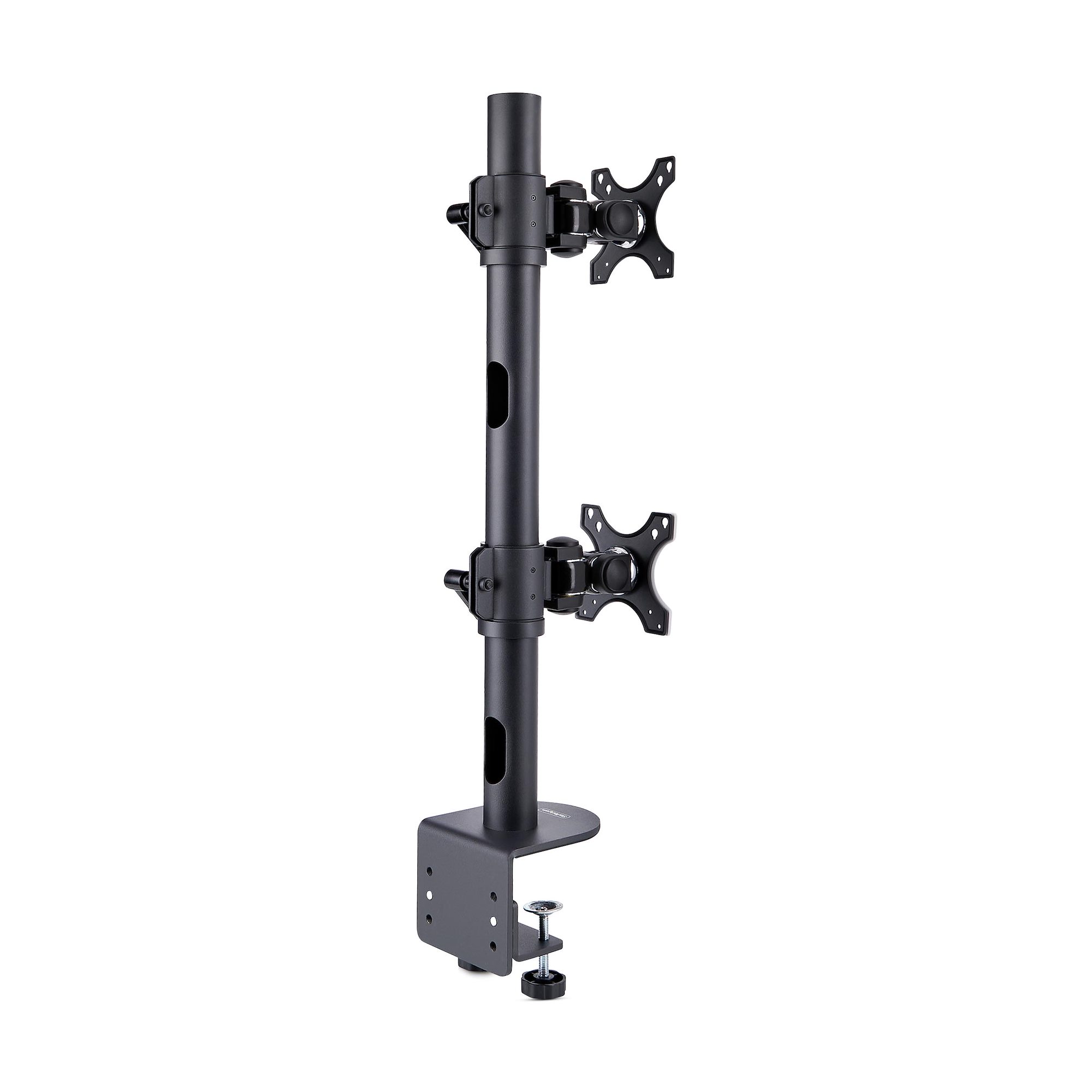 STARTECHCOM Dual Monitorhalterung 124,46cm 49Zoll fur 2 Vertikal Gestapelte Monitore 2x 16 kg VESA BildschirmhalterungMonitorarm