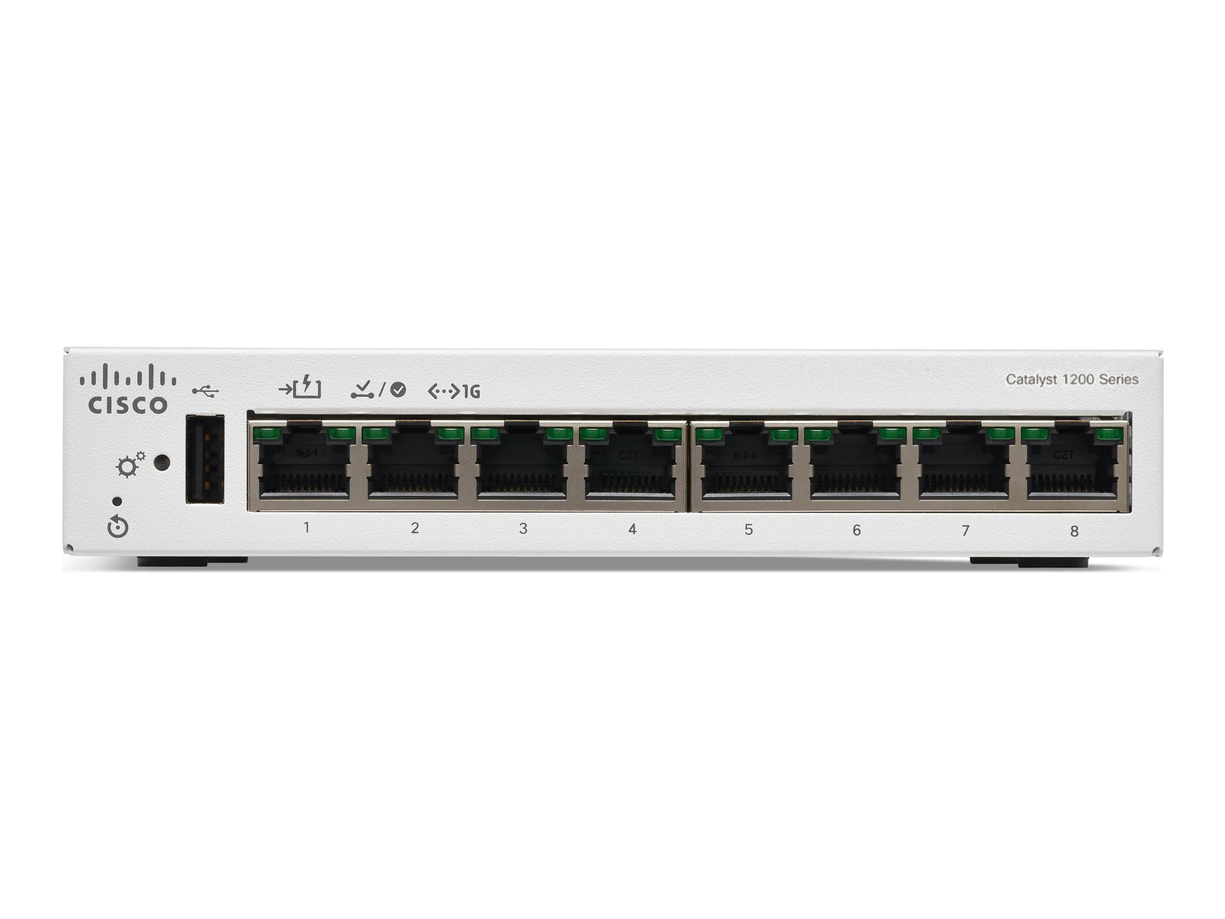 CISCO Catalyst 1200 8-Port Switch / Data-Only / no uplinks / PoE-powered Device