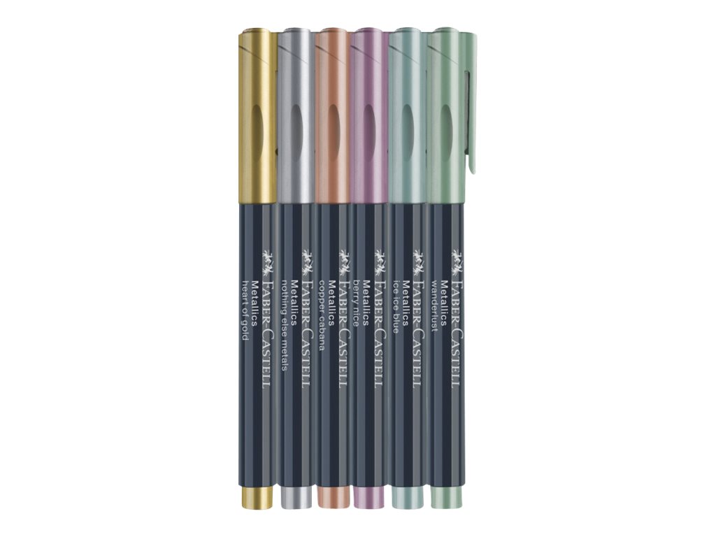 FABER-CASTELL Metallics Permanentmarker farbsortiert 1,5 mm, 6 St. FABER-CASTELL Metallics Permanentmarker farbsortiert 1,5 mm, 6 St.