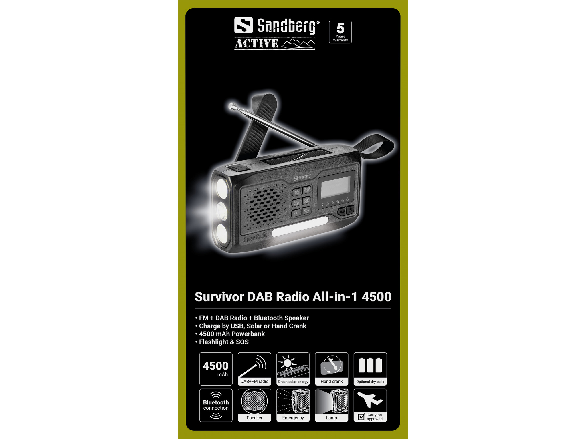 SANDBERG Survivor DAB radio Allin1 4500