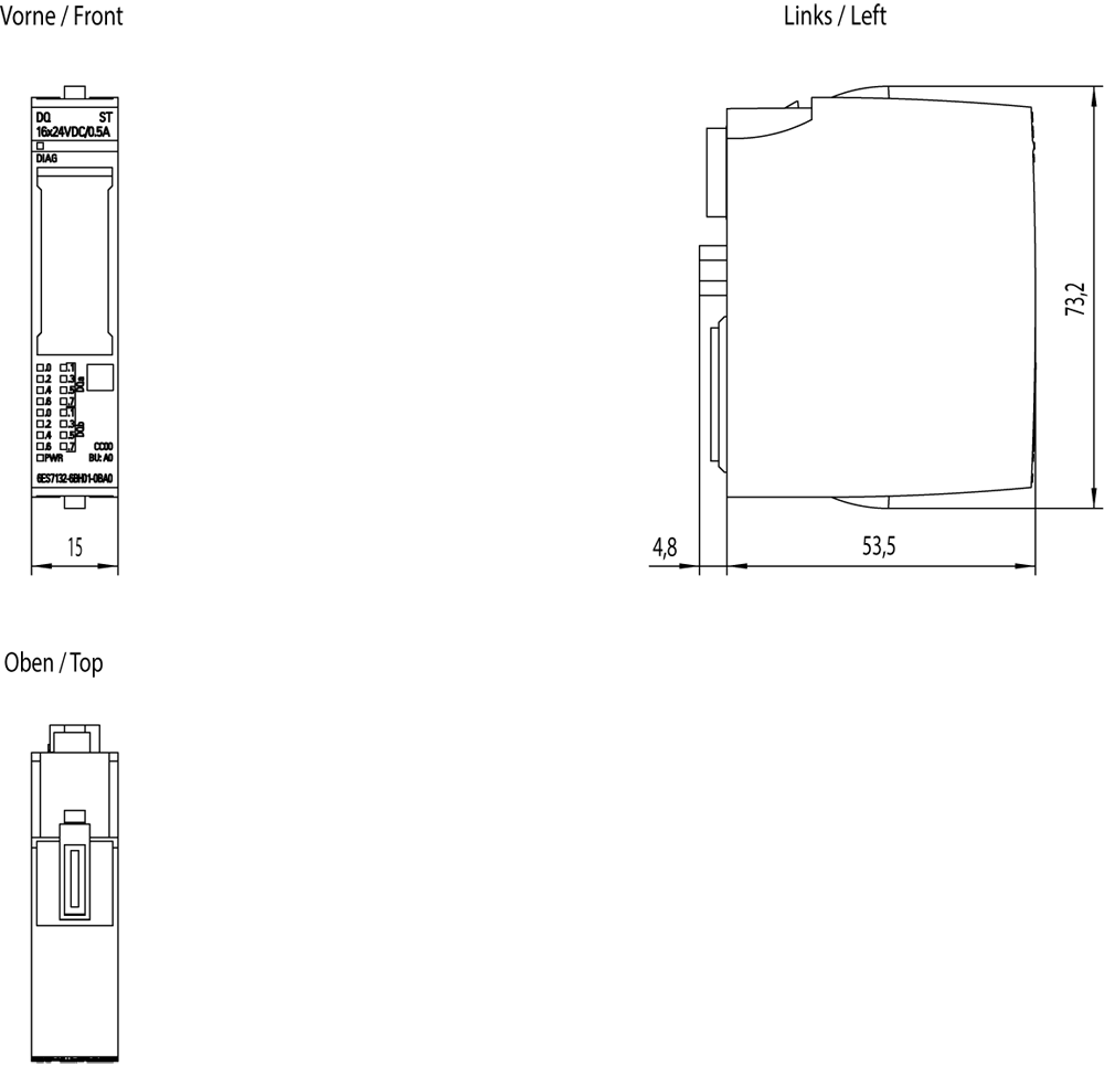 Siemens Ausgangsmodul SIMATIC ET 200SP DQ 16x24V DC0,5A Stan