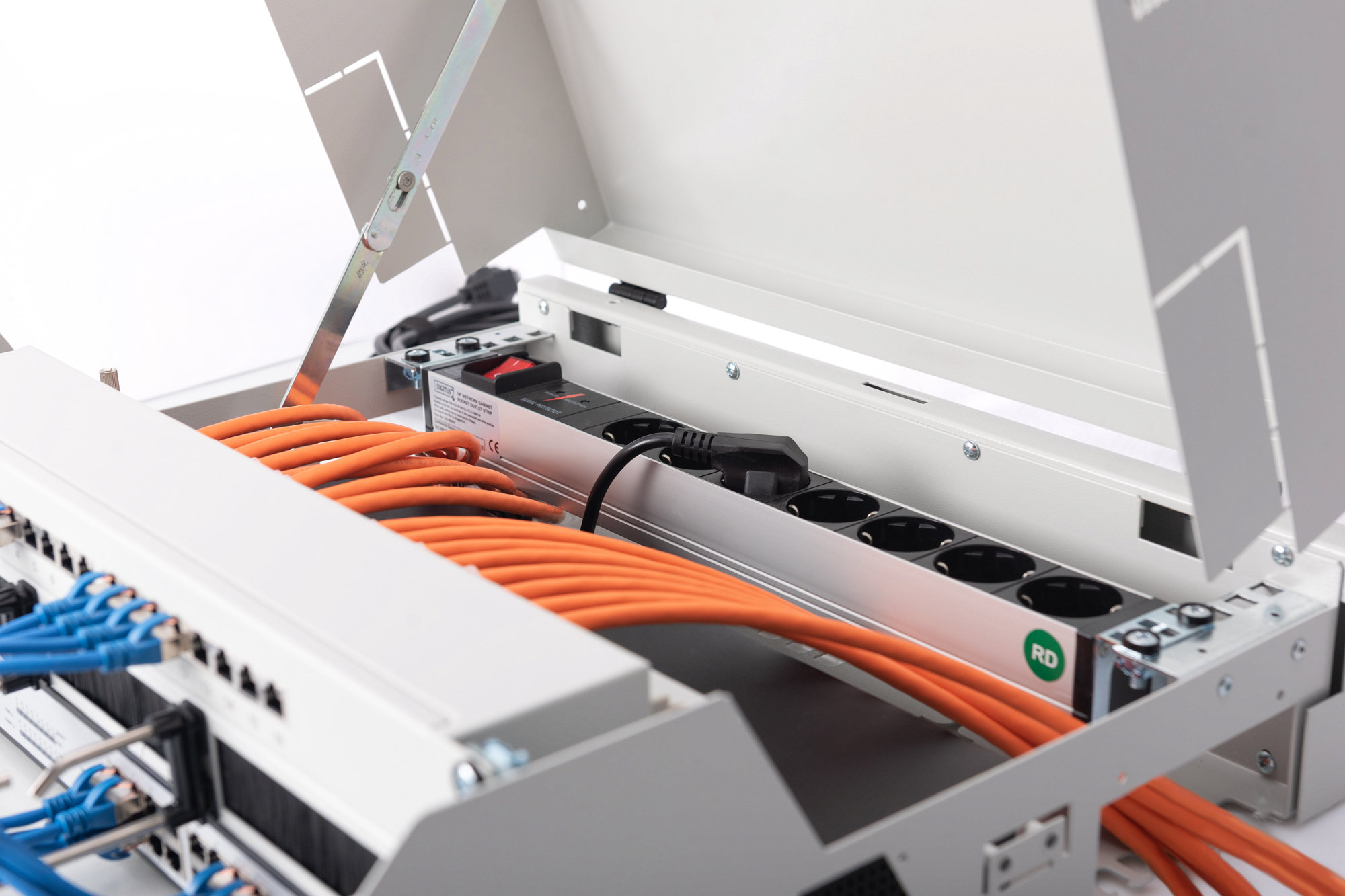 DIGITUS Wandschrank 48,3cm 19Zoll Slim Line 5HE Einbaumoeglichkeit 2HE vertikal 3HE horizontal Anthrazit RAL7016