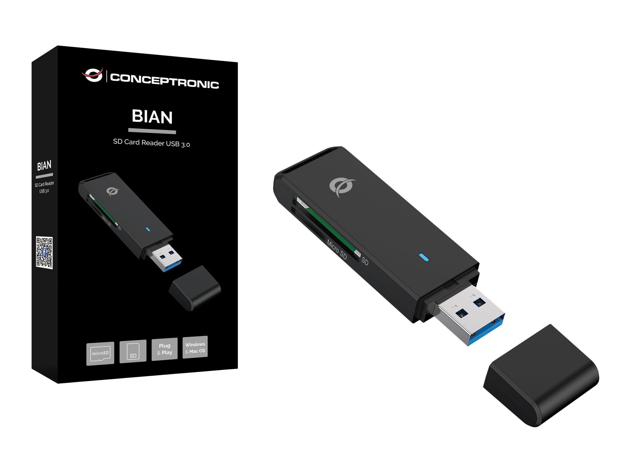 CONCEPTRONIC Kartenleser USBA32TFMicroSD30 schwarz