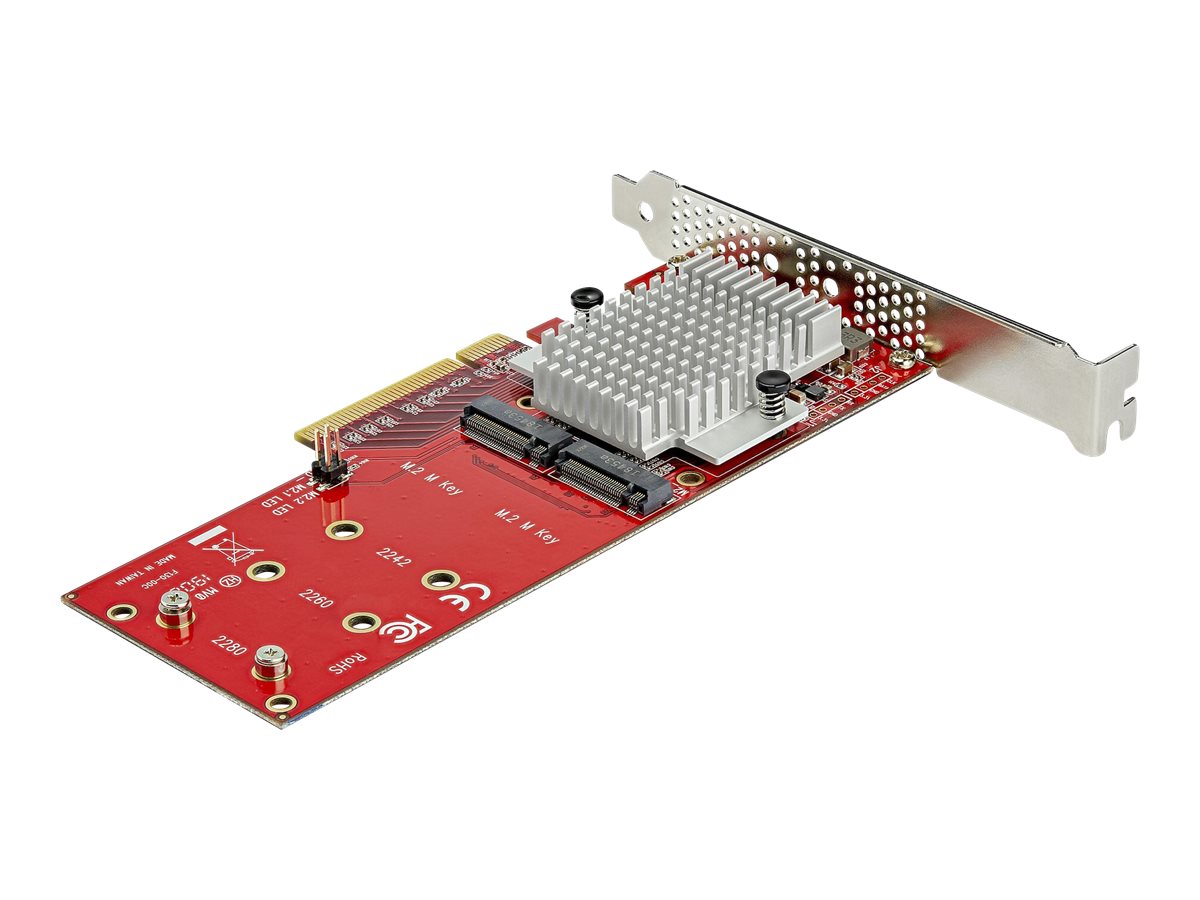 STARTECH.COM x8 Dual M.2 PCIe SSD Adapter PCIe 3.0 PCI Express M.2 SSD Netzwerkkarte PCIe PEX8M2E2