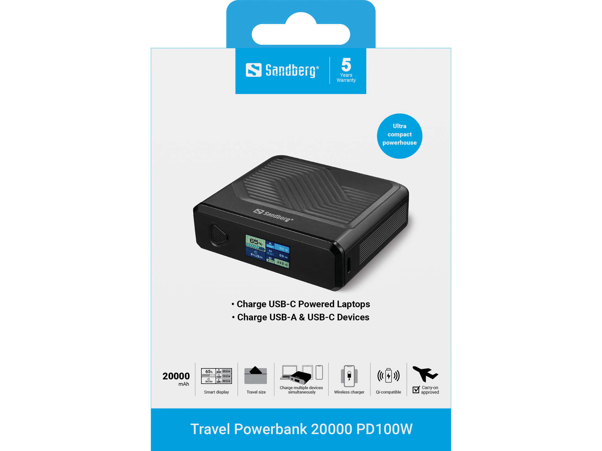 SANDBERG Travel Powerbank 20000 PD100W
