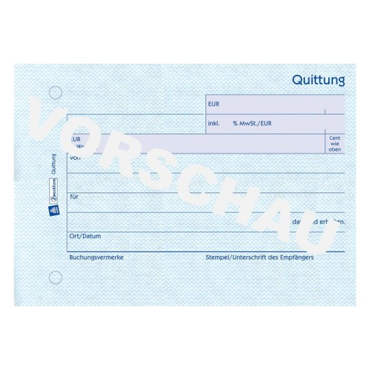 AVERY Zweckform Quittung, inkl. MwSt. Formularbuch 300 AVERY Zweckform Quittung, inkl. MwSt. Formularbuch 300