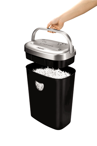 Fellowes Powershred 53C Aktenvernichter mit Partikelschnitt P4, 4 x 35 mm, bis 10 Blatt, schwarz