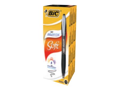 BIC Kugelschreiber ATLANTIS Soft schwarz/transparent, Schreibfarbe: schwarz, 1 St.